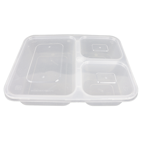 Rectangle box with 3 compartment (150 set)